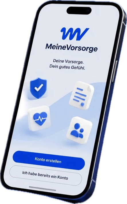 Die MeineVorsorge-App auf einem Smartphone
